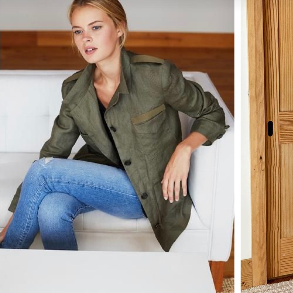 Dark green army wool thick jacket